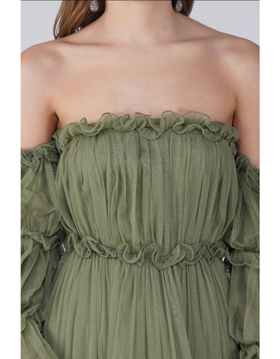 Emmeline Maxi Dress in Soft Olive - 5