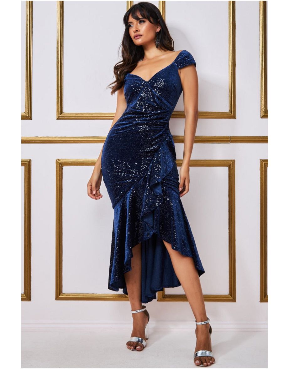 Goddiva navy hotsell sequin dress