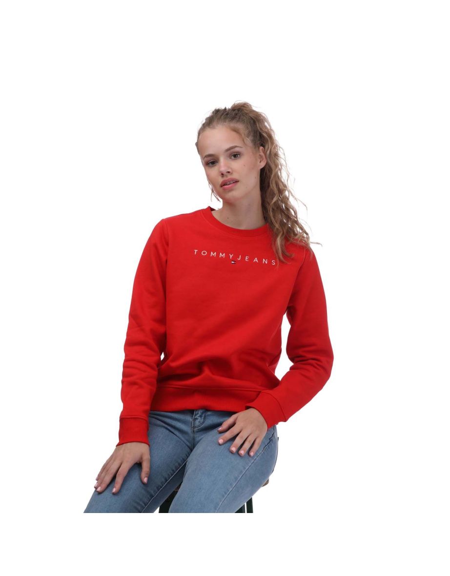 Women's Tommy Hilfiger Linear Sweatshirt in Red - 3