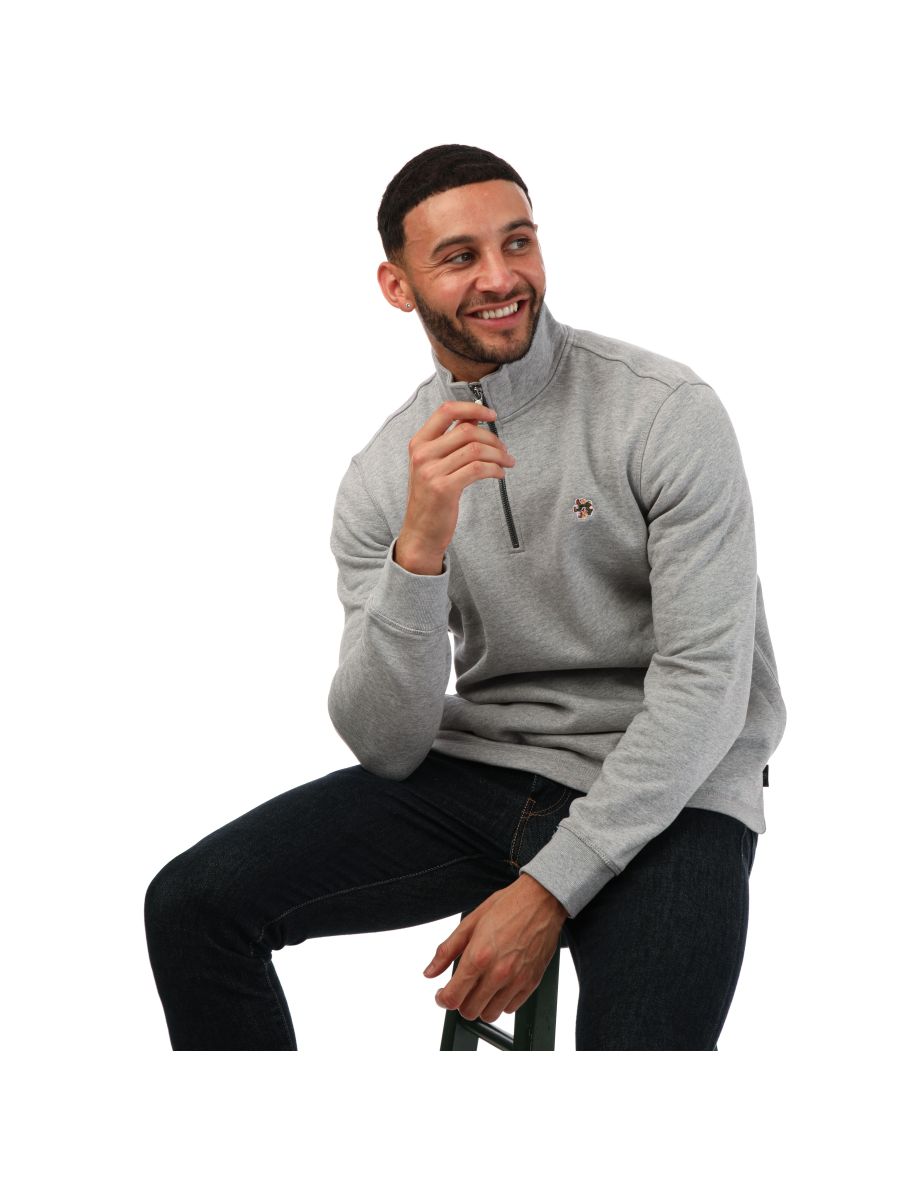 Men's Ted Baker Kilbrn Half Zip Sweatshirt in Grey - 3