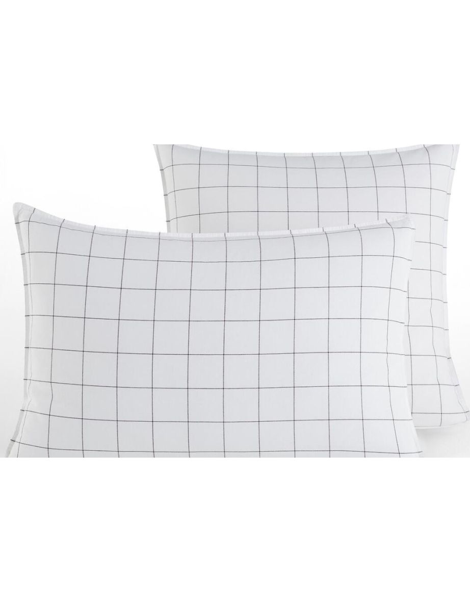 Ponlok Checked 100% Organic Cotton 350 Thread Count Pillowcase