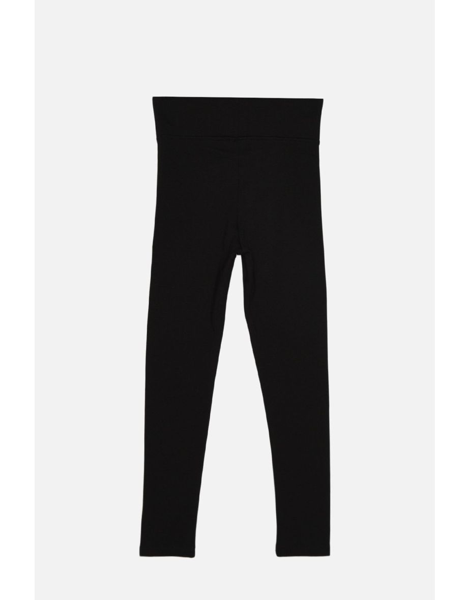 Black Petite High Waist Knitted Leggings - 6