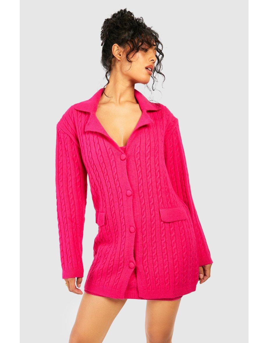 Pink sweater blazer best sale