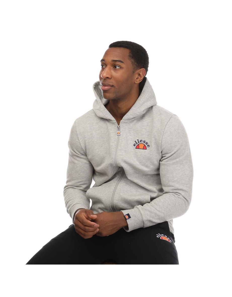 Men's Ellesse Skova Full-Zip Hoodie in Grey - 3