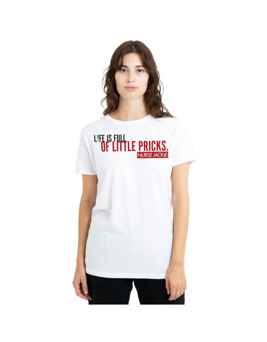 Nurse Jackie Unisex Adult Life Is Full T-Shirt - White