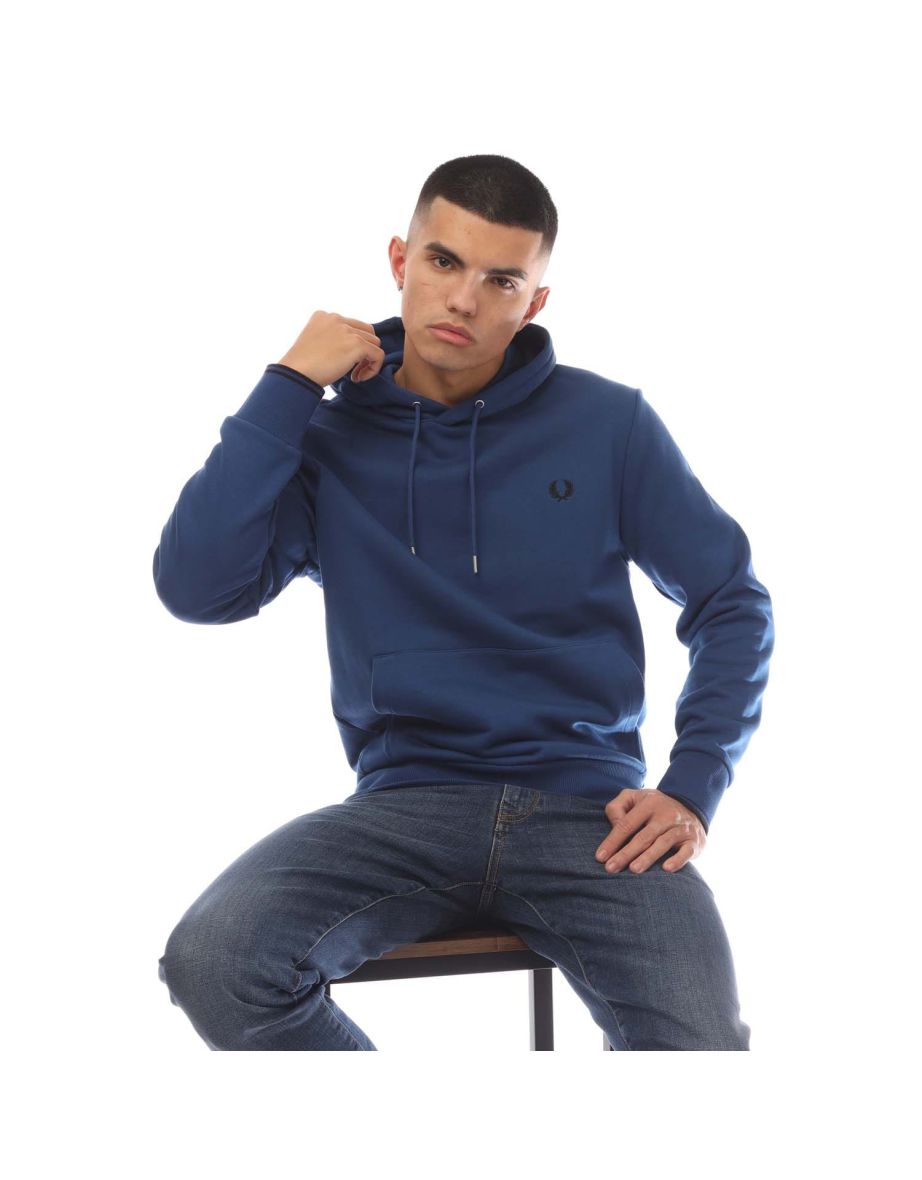 Men's Fred Perry Tipped Hoodie in Blue - 3