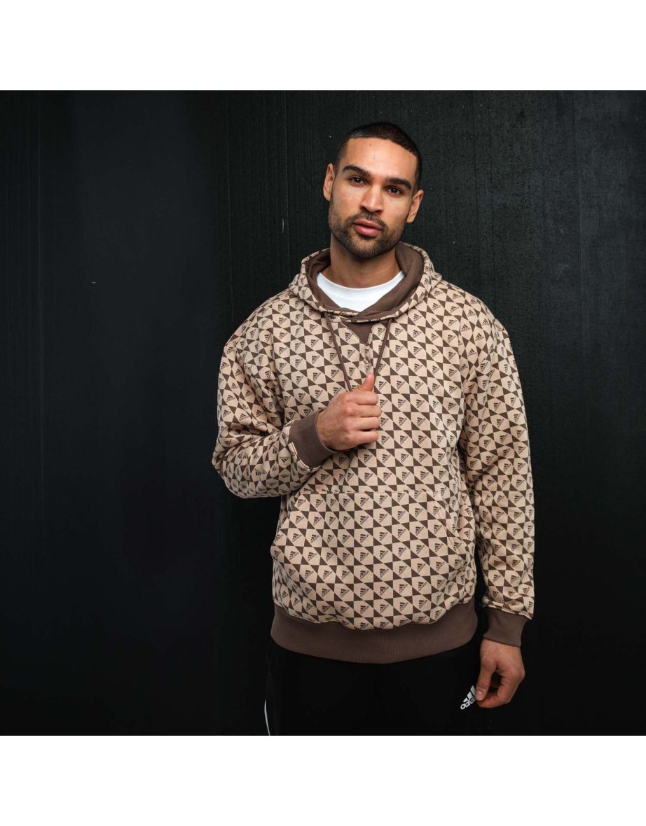 Men's adidas All SZN Logomania Hoodie in Cream - 3