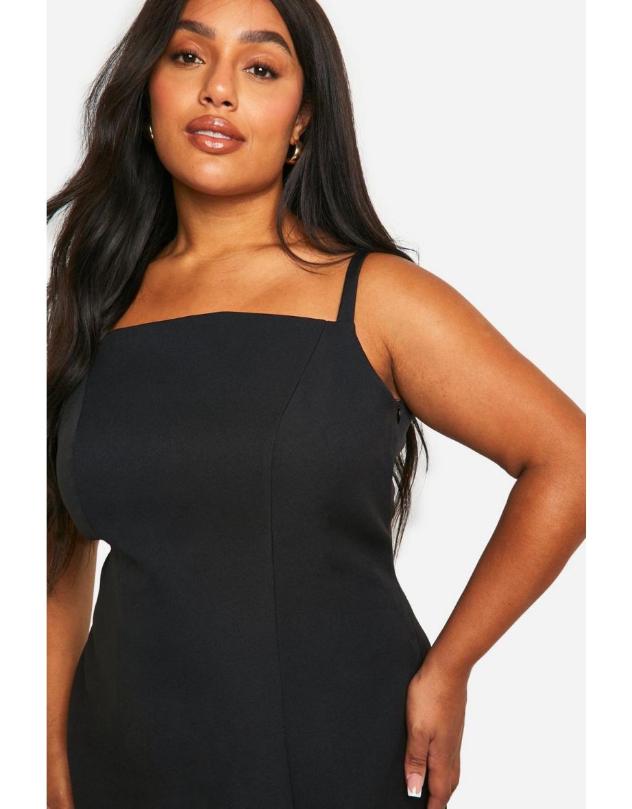 Plus Tailored Shift Dress - black - 3