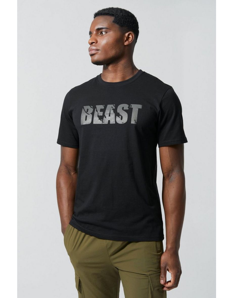 Man Active X Beast Gym T Shirt - black