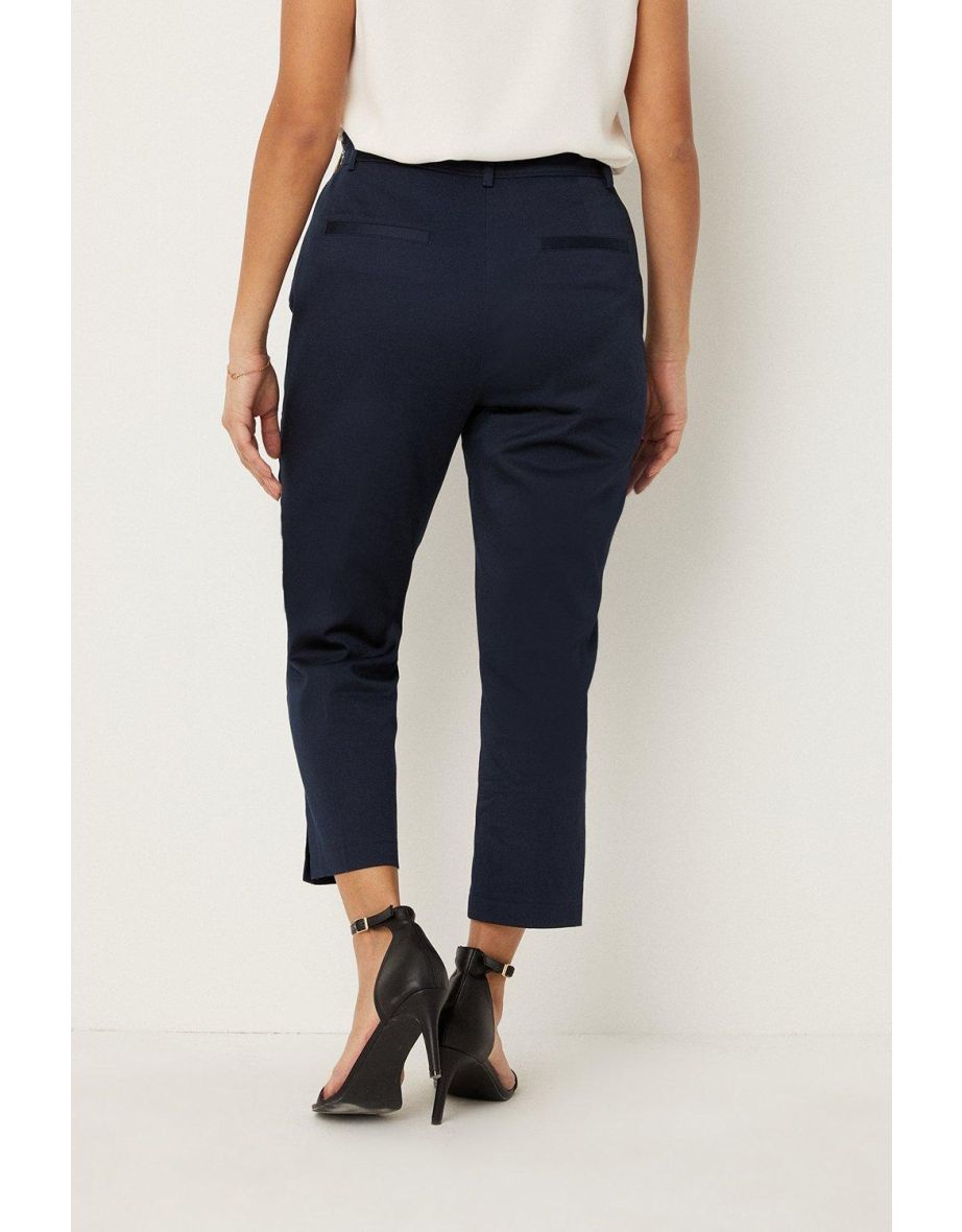 Petite Side Zip Stretch Crop Trousers - 2