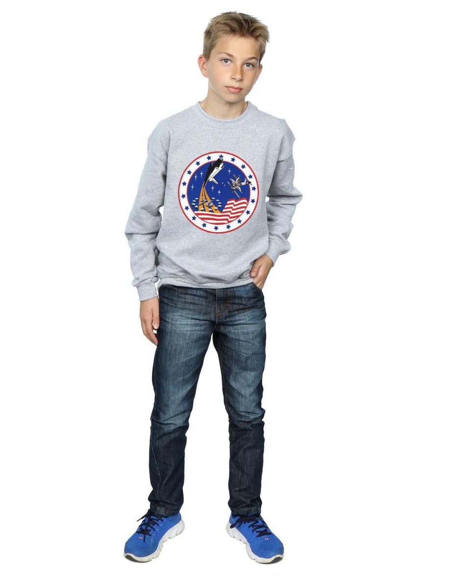 NASA Boys Classic Rocket 76 Sweatshirt - Sports Grey - 3