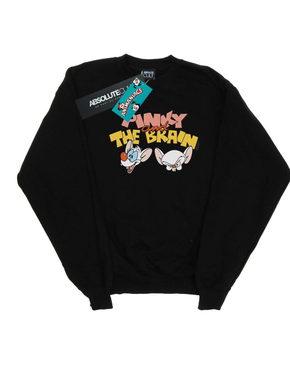 Shop Animaniacs Boys Pinky And The Brain Heads Sweatshirt Black Online in Oman VogaCloset