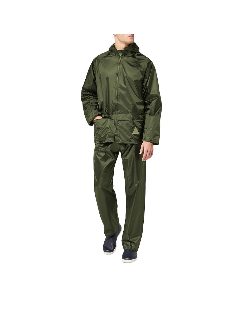 Result Mens Heavyweight Waterproof Rain Suit (Jacket & Trouser Suit) - Olive