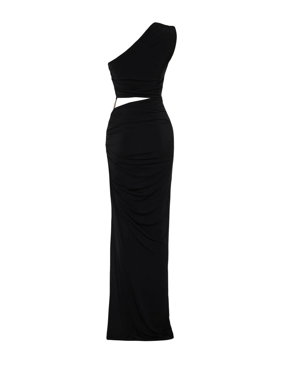 Limited Edition Black Fitted Evening Long Evening Dress with Accessories - 4