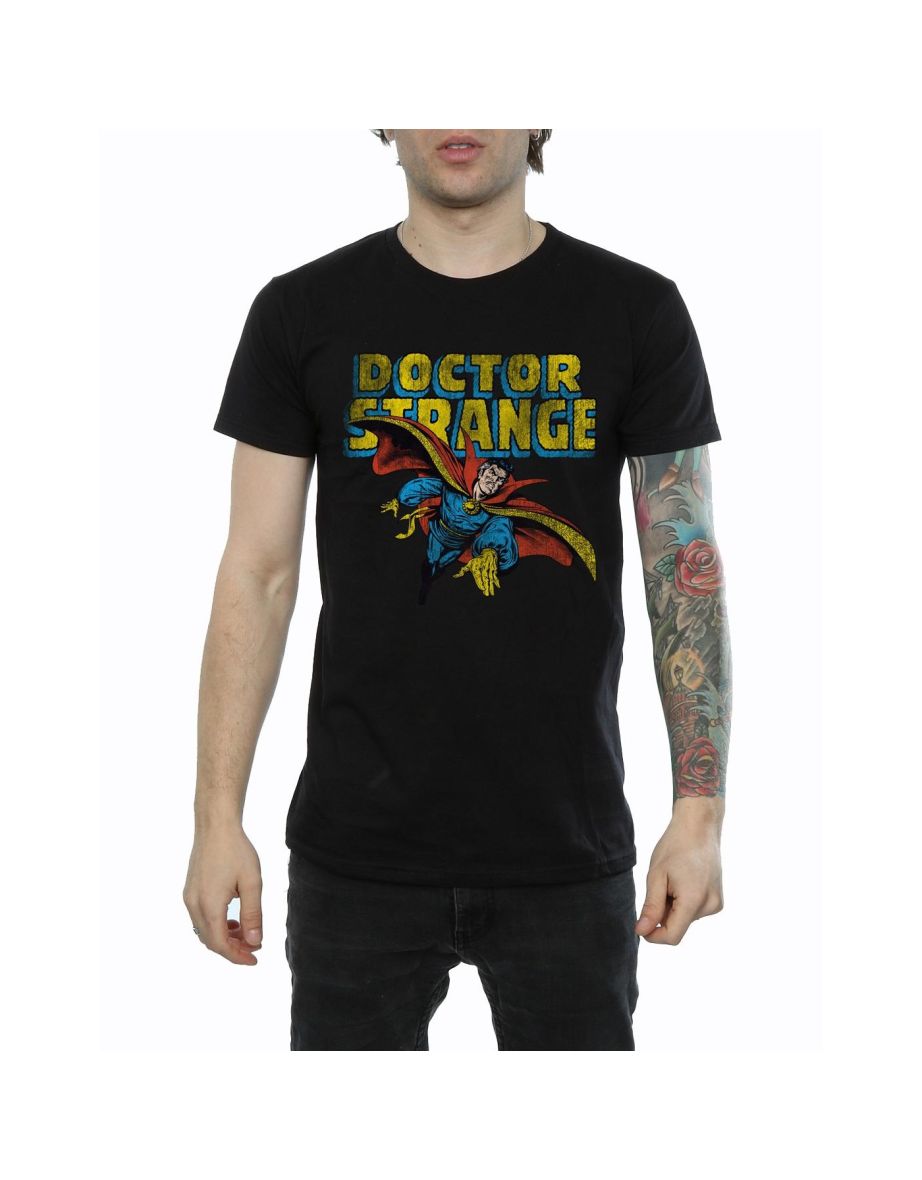 Doctor Strange Mens Flying Cotton T-Shirt - Black - 3