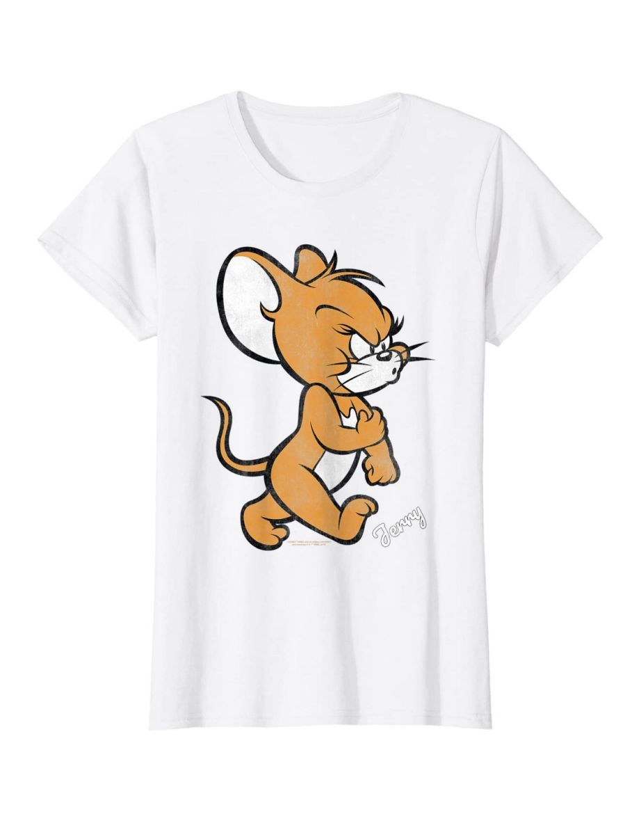 Tom and Jerry Womens/Ladies Angry Mouse Cotton T-Shirt - White