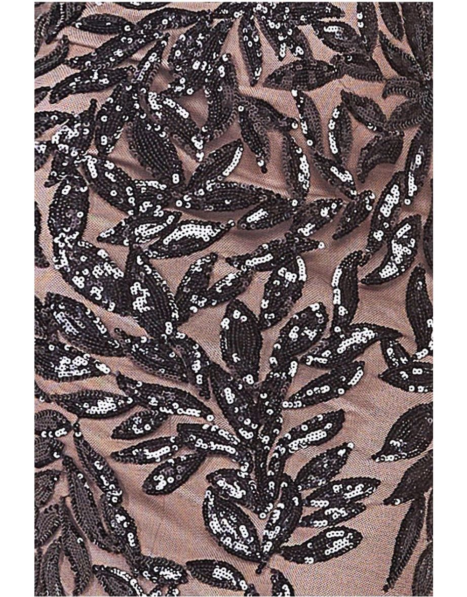Goddiva Cross Back Diamante Strap Sequin Maxi - Black - 3