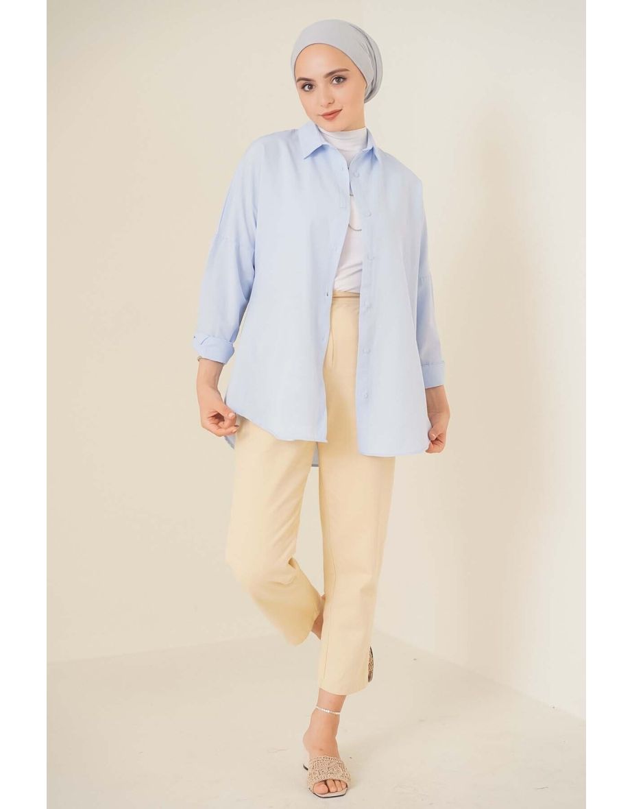 Oversize Basic Shirt - Light Blue