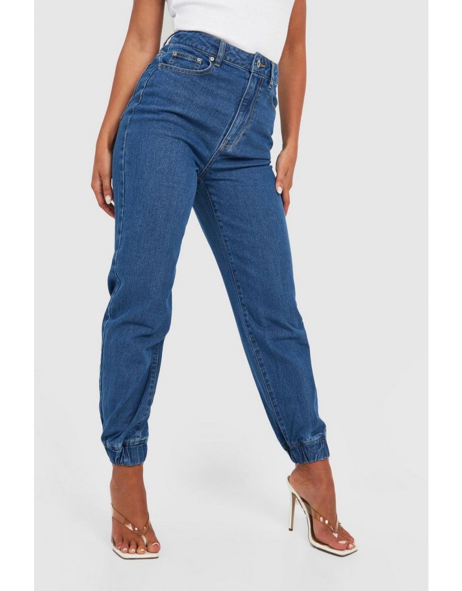 Basics High Waisted Denim Boyfriend Jogger - mid wash - 3