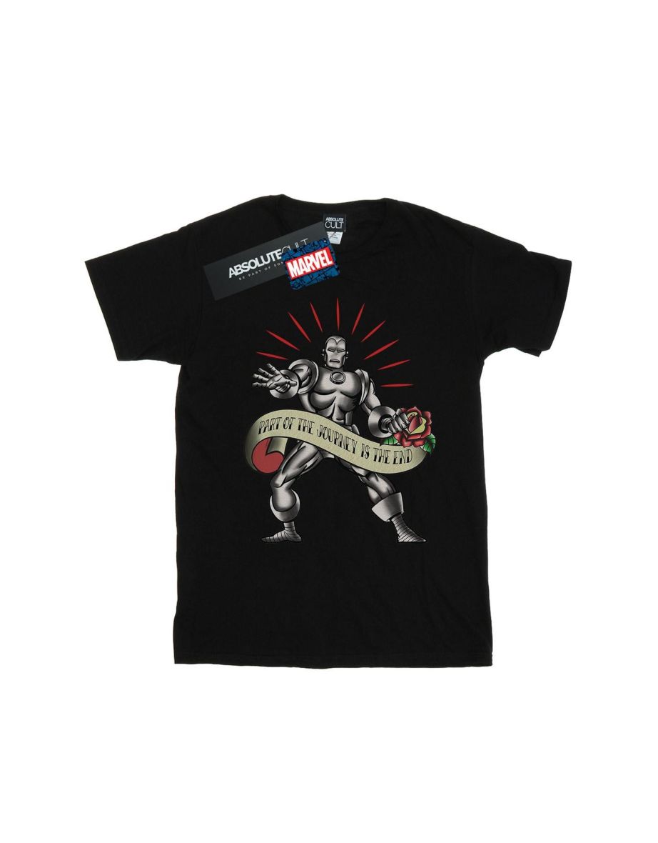 Marvel Mens Iron Man The End Tattoo T-Shirt - Black - 1