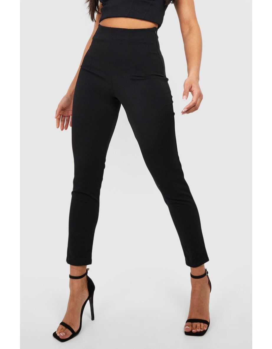 Ultra High Waisted Tailored Skinny Trousers - black - 3