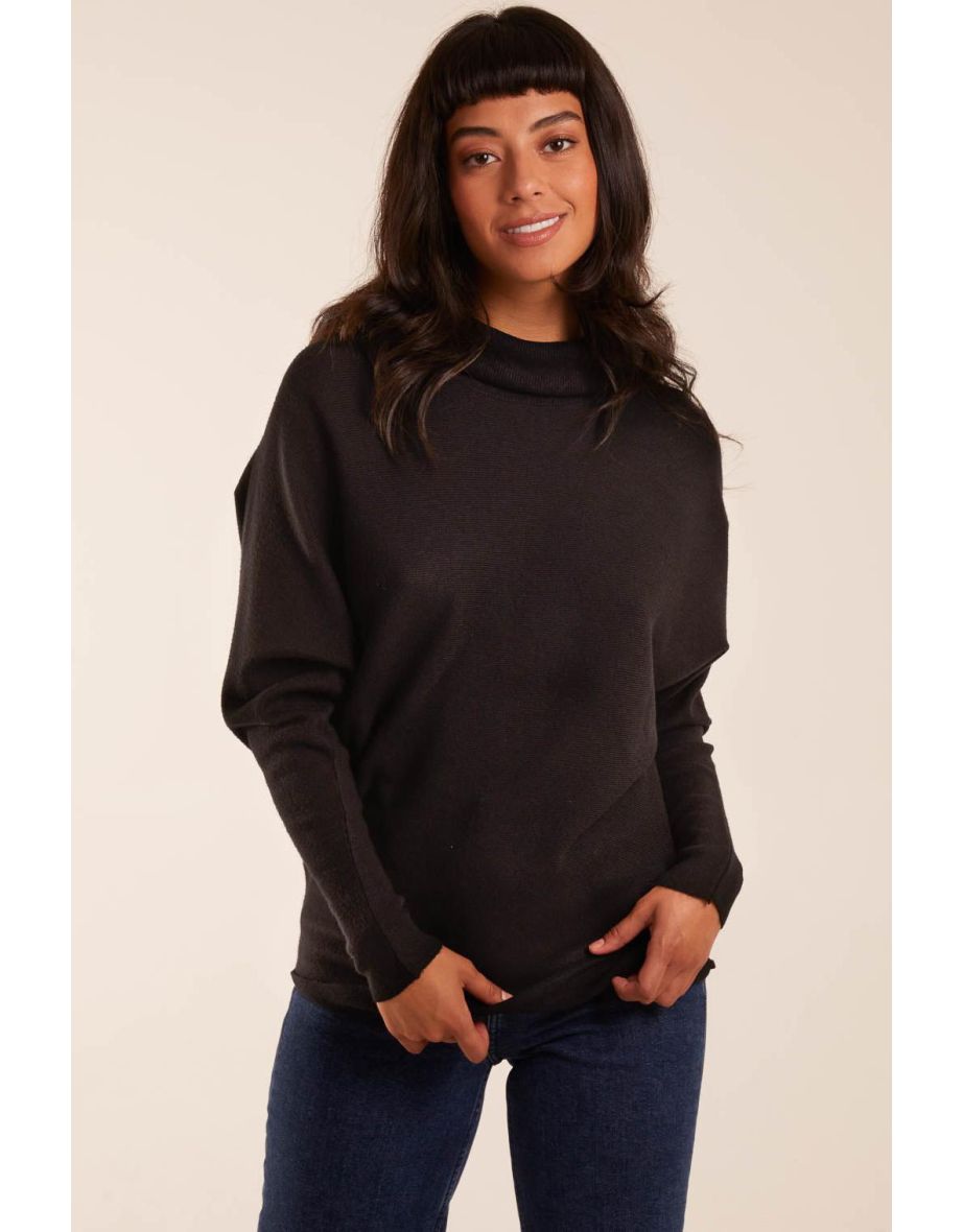 Shop Oversized Roll Neck Batwing Jumper Online in Qatar VogaCloset