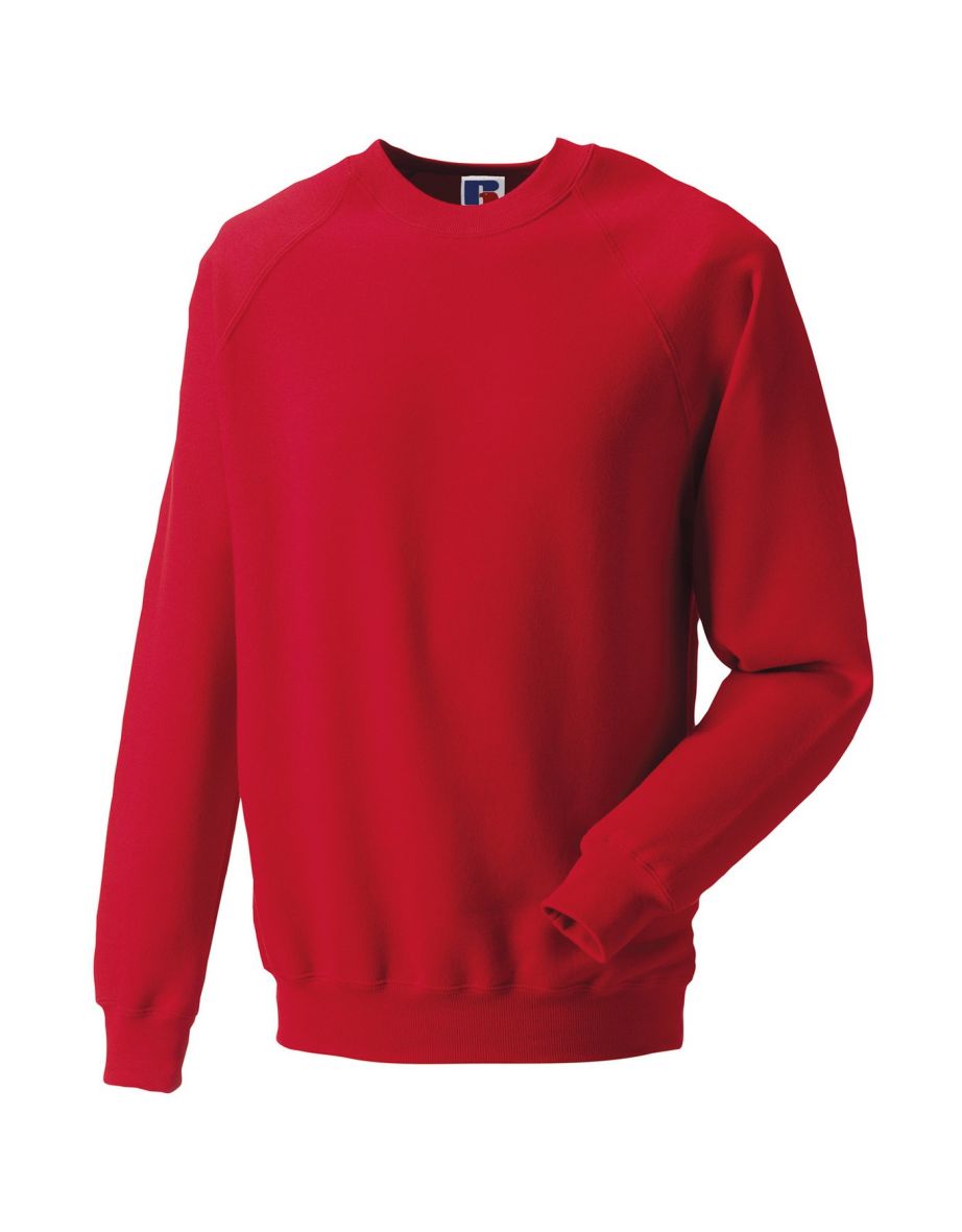 Russell Mens Spotshield Raglan Sweatshirt - Classic Red