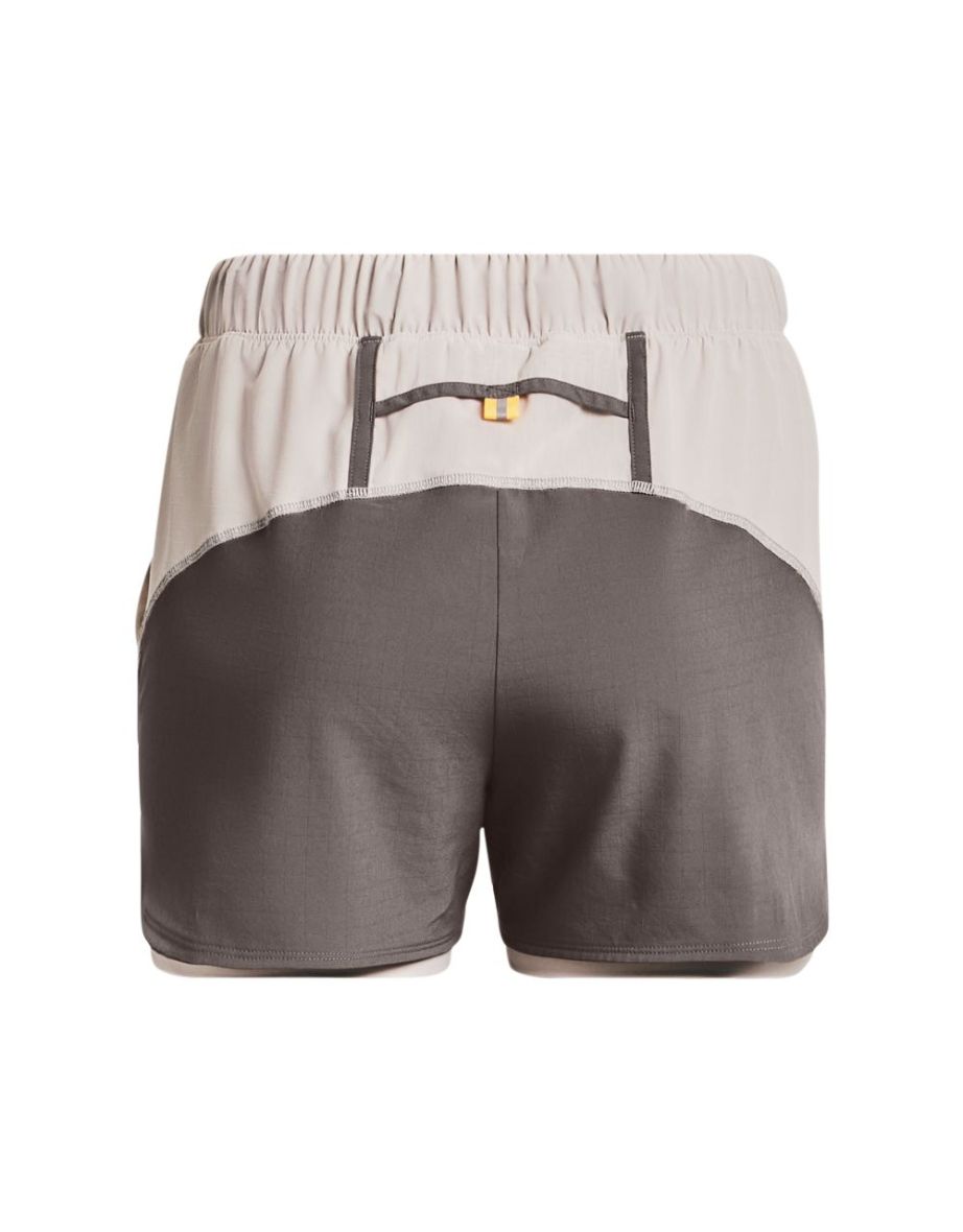 Women's Under Armour UA Terrain 2-in-1 Shorts in Grey - 1