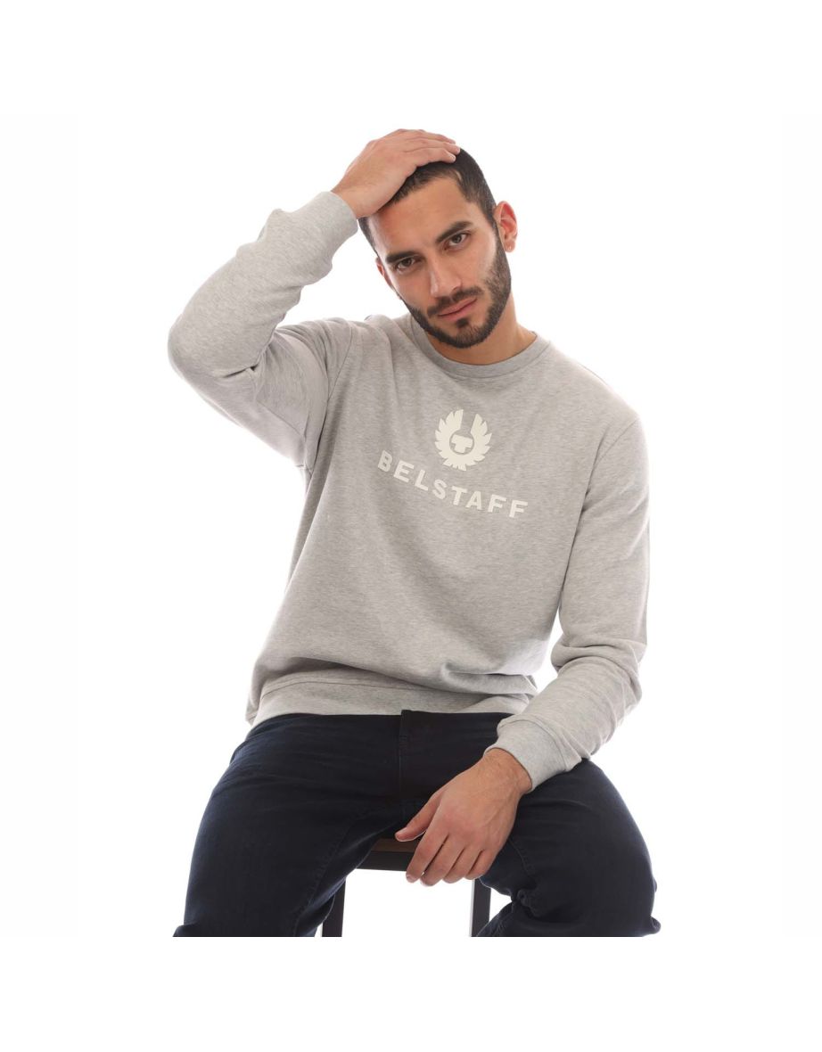Men's Belstaff Signature Crewneck Sweatshirt in Silver - 3