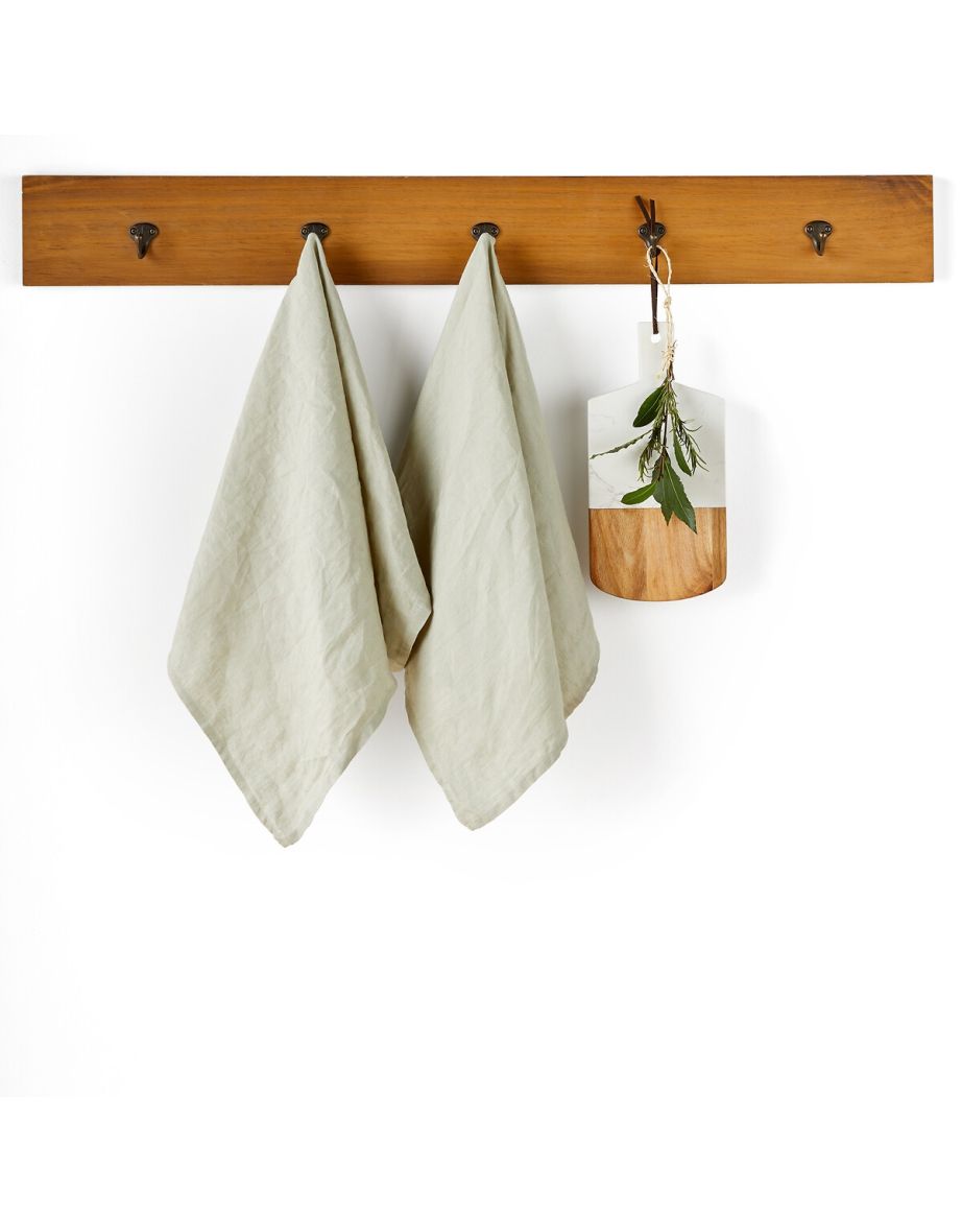 Set of 2 Victorine Washed Linen Tea Towels