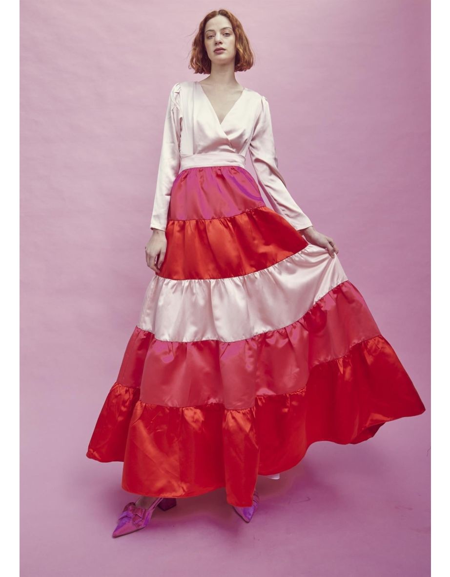 Nancy Gathered Tiered Maxi Skirt