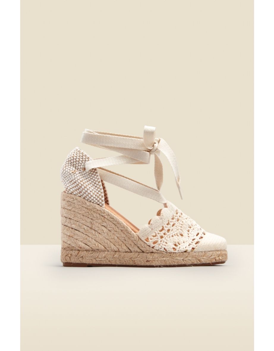 Amily Cream Crochet Valenciana Wedge Espadrille - 1