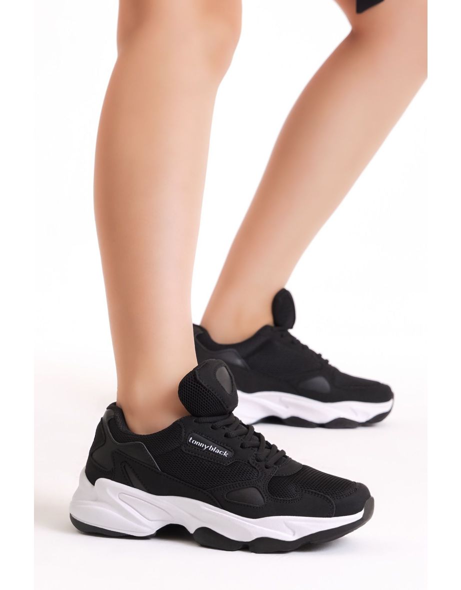Unisex Black White Sneakers Zhr