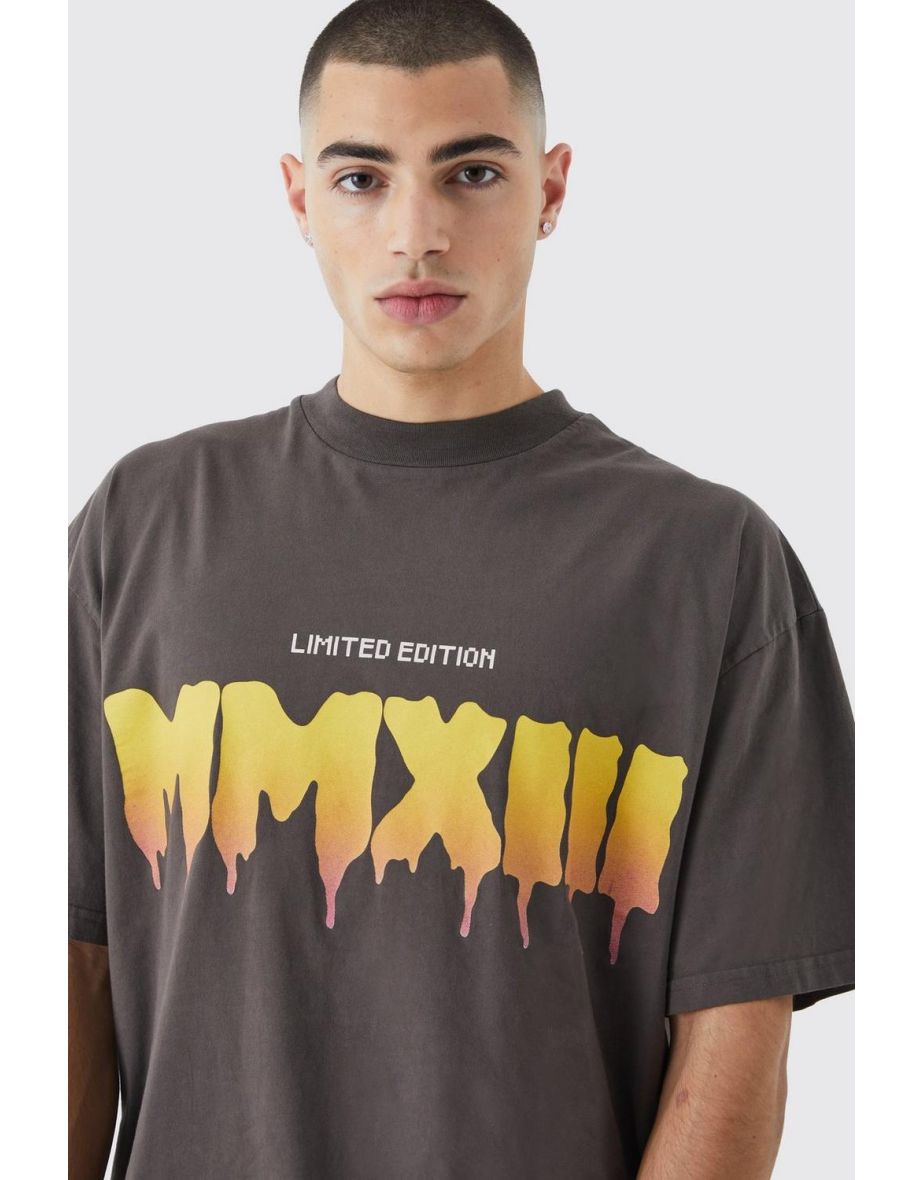Oversized Digital Graphic Fau Layer T-shirt - 2