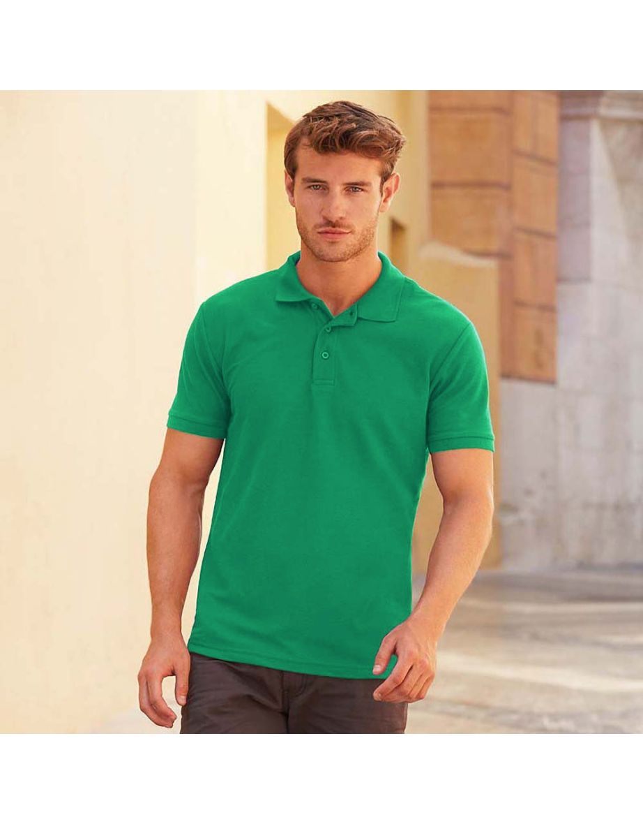 Fruit Of The Loom Mens Iconic Polo Shirt - Heather Green - 1
