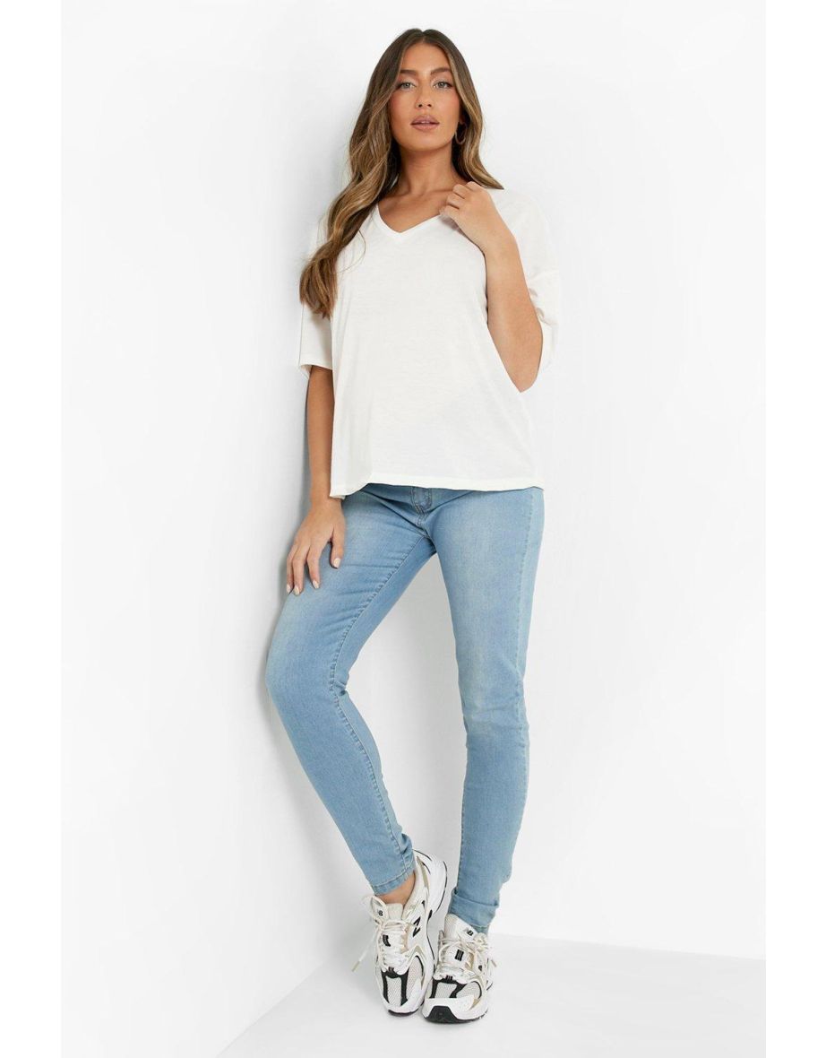 Maternity V Neck Oversized T-Shirt - 3