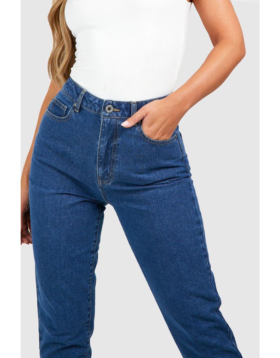 Basics High Waisted Mom Jeans - washed indigo - 3