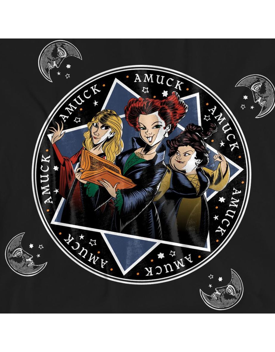 Hocus Pocus Unisex Adult Amuck, Amuck, Amuck Sanderson Sisters T-Shirt - Black - 3