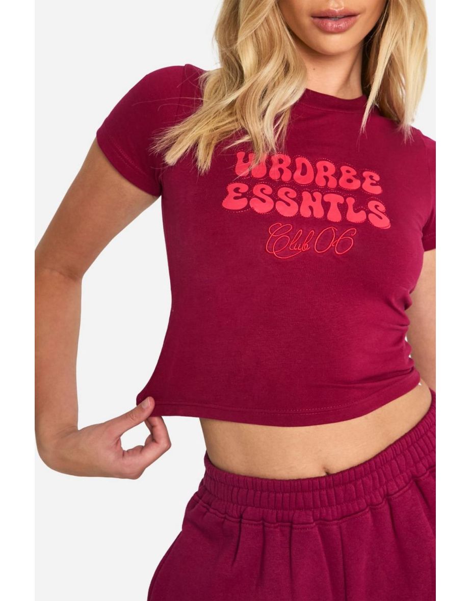 Wardrobe Essentials Bubble Baby T-shirt - burgundy - 3