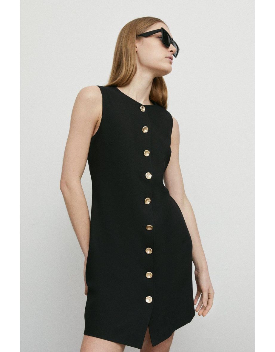 Button through shop shift dress