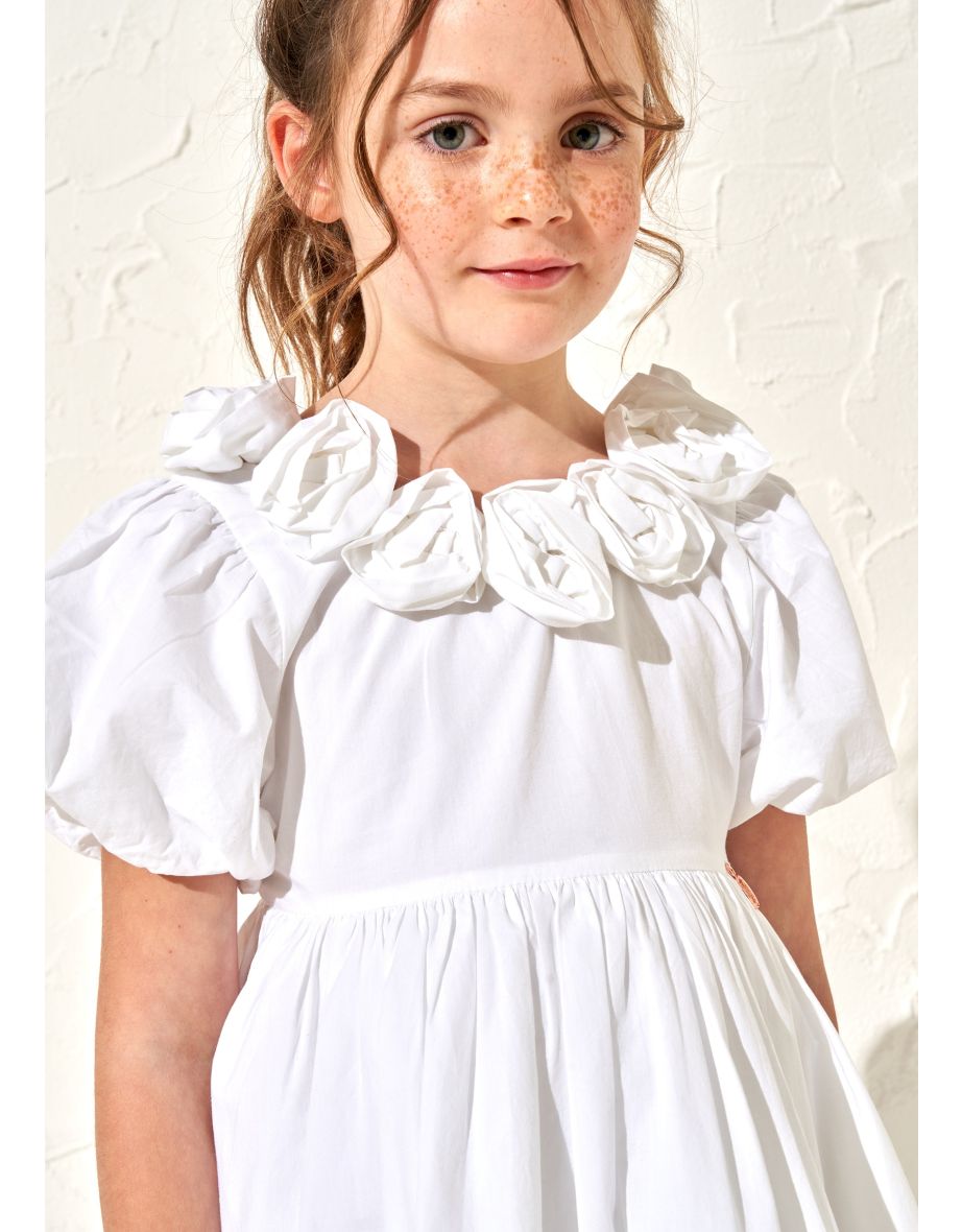 Loretta White Rose Corsage Dress - 2