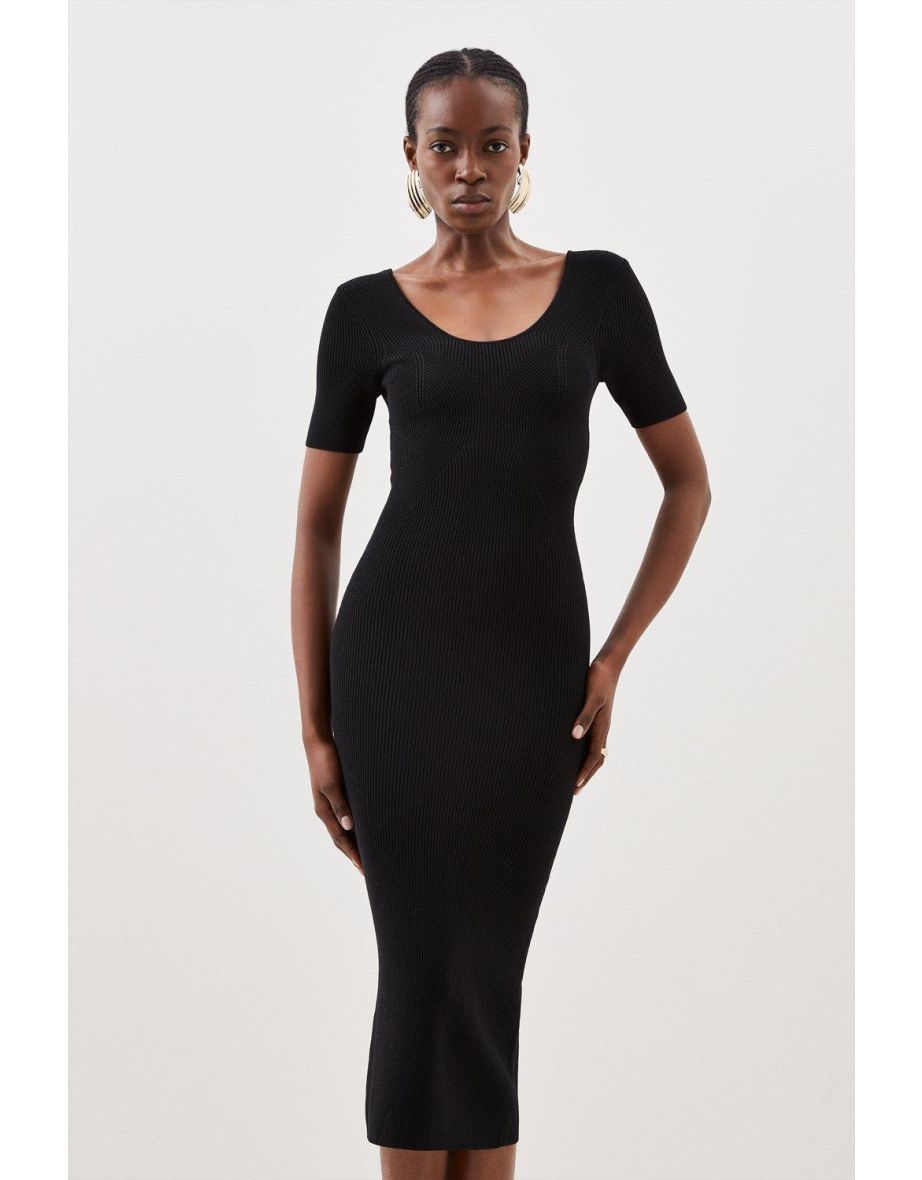 Karen Millen Black Bodycon Midi Dress