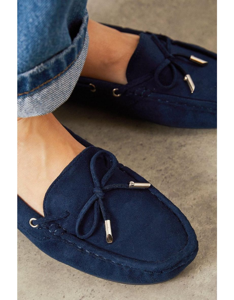 Good For The Sole: Caemille Faux Suede Comfort Sock Flexi Sole Moccasin Flat Shoes - 3