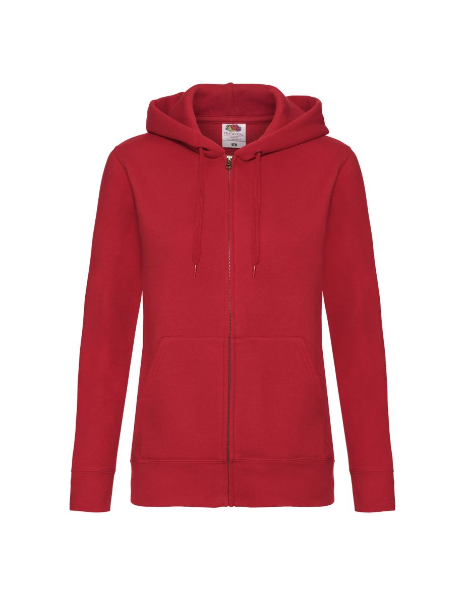 Fruit of the Loom Womens/Ladies Premium Lady Fit Full Zip Hoodie - Red