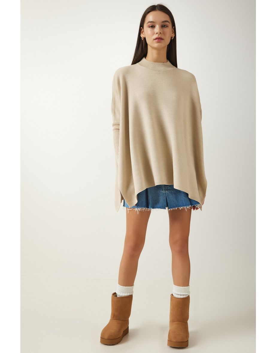 Beige hotsell poncho sweater