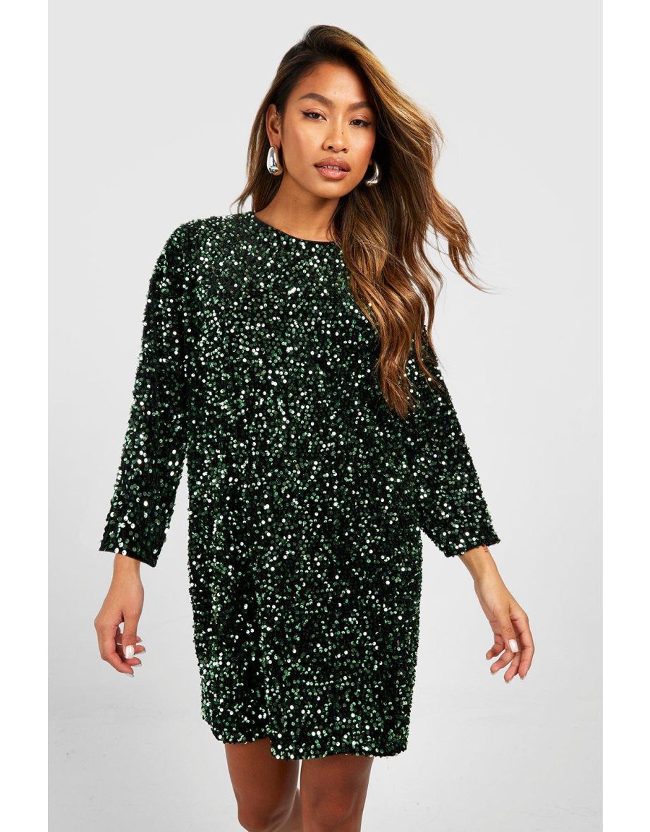 Sequin batwing outlet dress