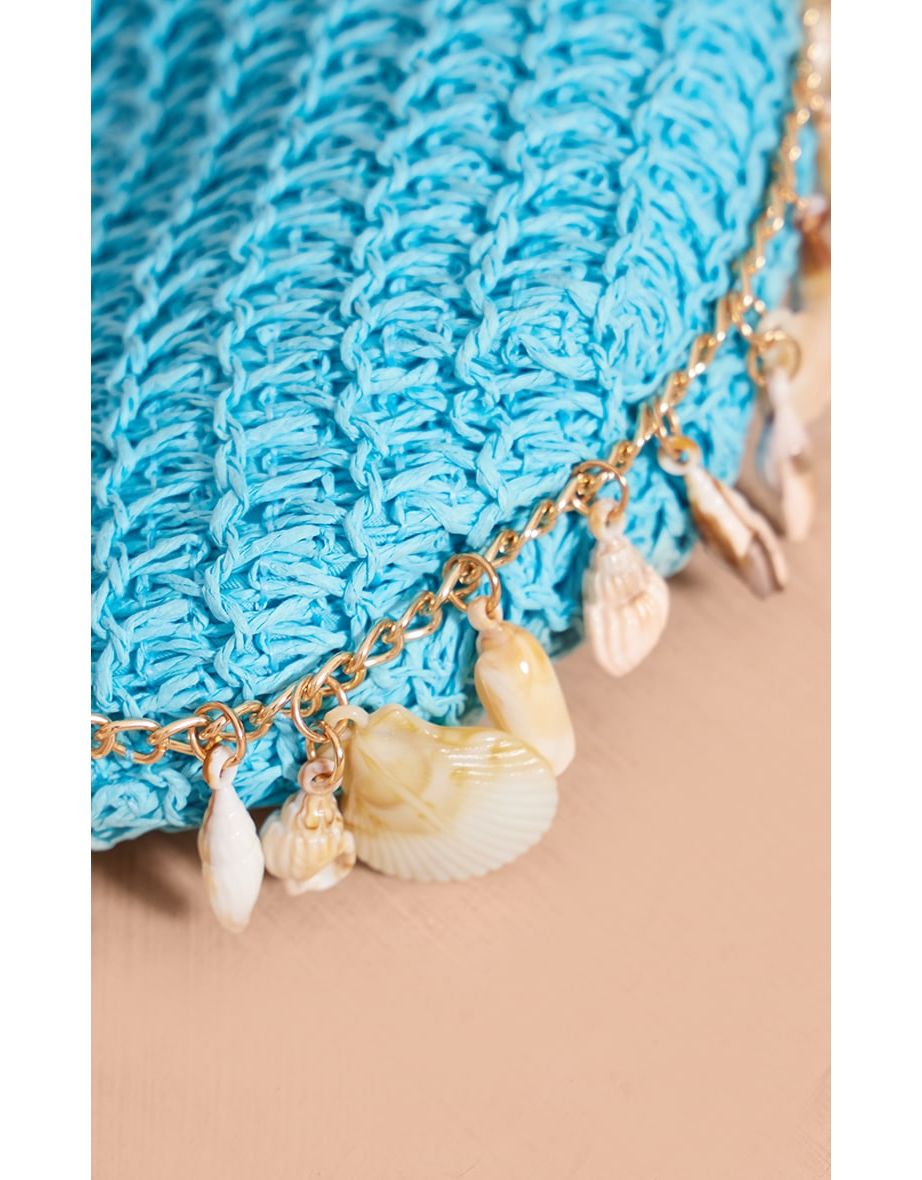 Turquoise Curved Shell Charm Shoulder Bag - 3