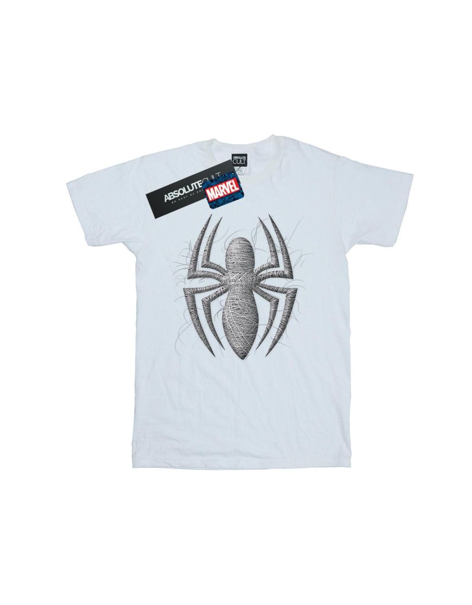 Marvel Mens Spider-Man Web Logo T-Shirt - White - 1
