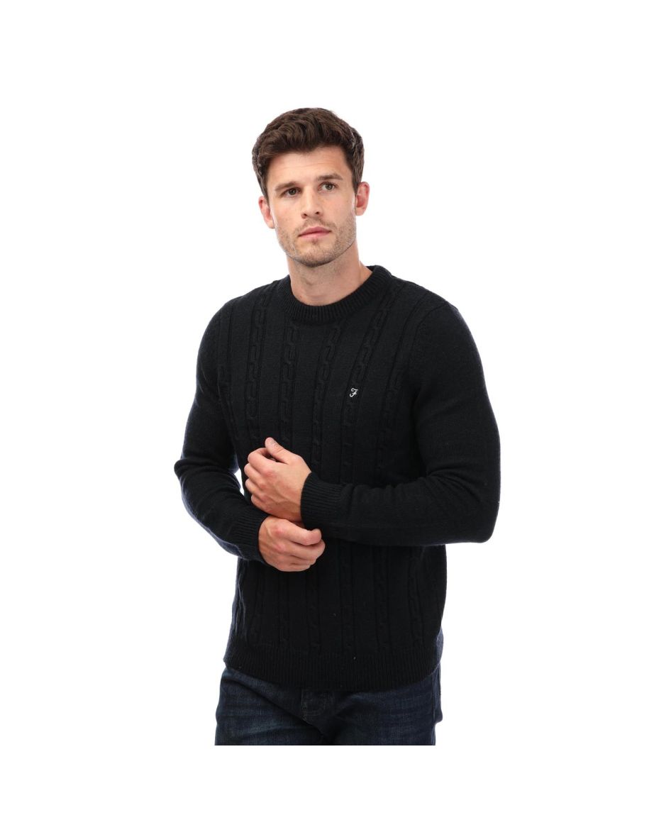 Men's Farah Winston Crew Knit in Blue