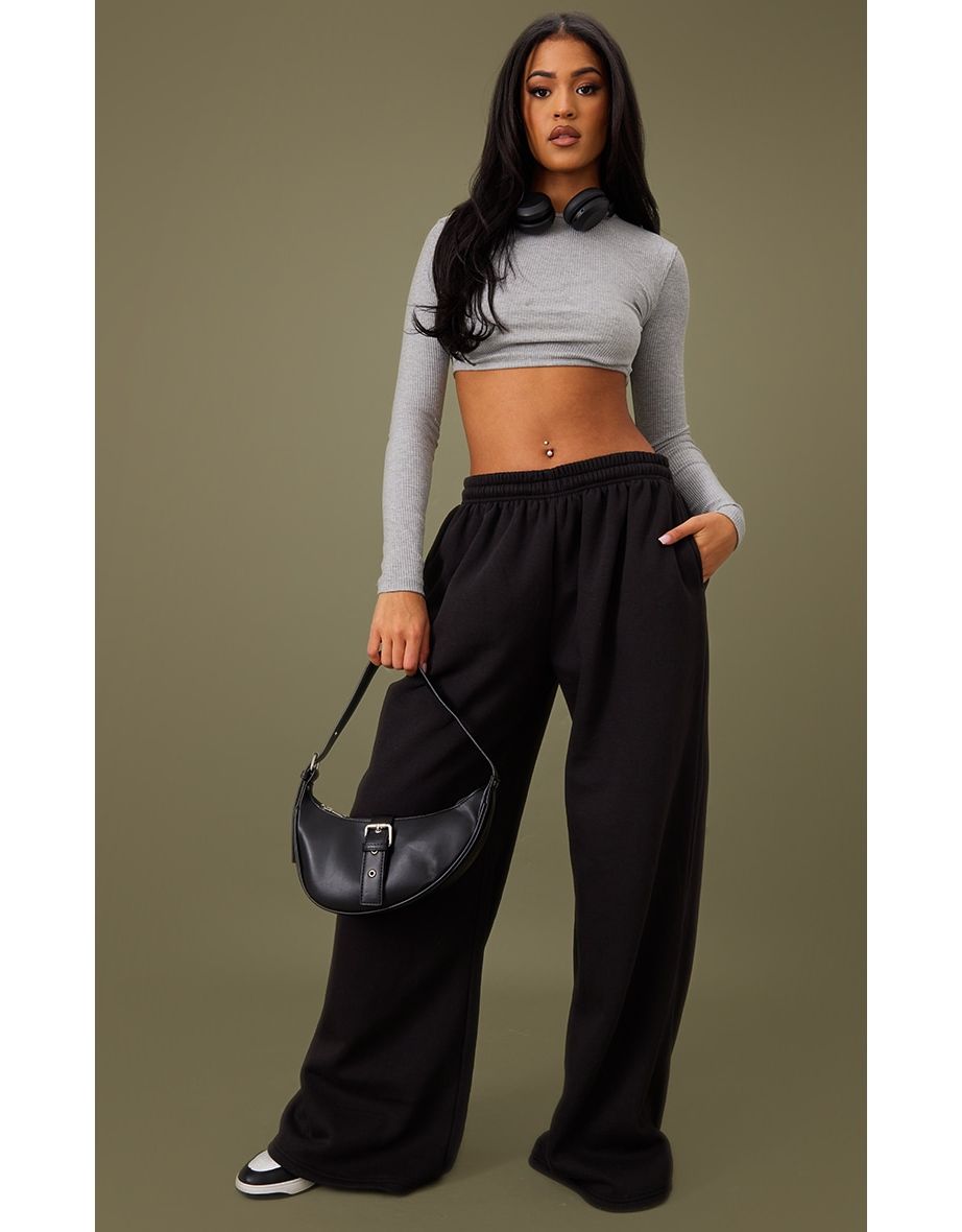 Tall Black Wide Leg Joggers